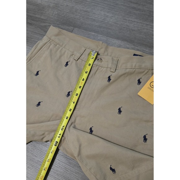 Polo Ralph Lauren Chino Shorts Men's Size 31 AOP Embroidered Pony Logo NWT Beige - Picture 10 of 11